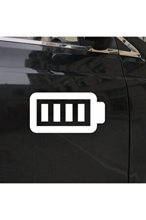 Pil Tasarım Su Geçirmez Çıkarılabilir Oto Sticker 19*10 Cm