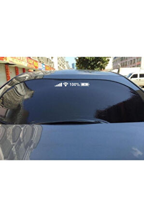 Oto Cam Sticker Bildirim Çubuğu Pil Wifi Şarj Beyaz 35*4 Cm