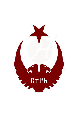 Ay Yıldız Kartal Göktürkçe Türk Oto Sticker Kırmızı 30*25 Cm