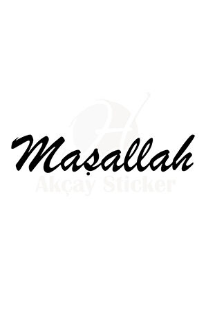 Maşallah Yazısı Oto Sticker Siyah 30*6 Cm