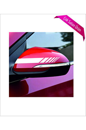 Oto Ayna Şerit Sticker Beyaz 2 Li 20*2,5 Cm