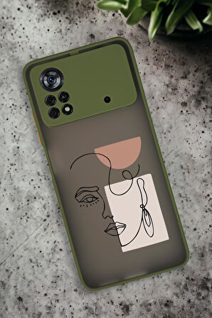 Xiaomi Poco X4 Pro Uyumlu Women Art Desenli Buzlu Şeffaf Lüx Telefon Kılıfı