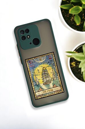 Xiaomi Redmi 10C Uyumlu The Moon Desenli Buzlu Şeffaf Lüx Telefon Kılıfı