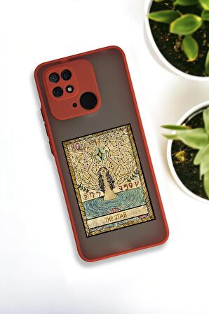 Xiaomi Redmi 10C Uyumlu The Star Desenli Buzlu Şeffaf Lüx Telefon Kılıfı