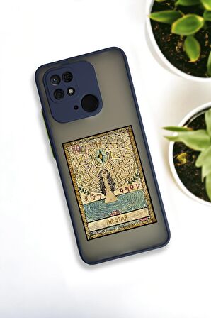 Xiaomi Redmi 10C Uyumlu The Star Desenli Buzlu Şeffaf Lüx Telefon Kılıfı