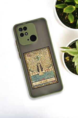 Xiaomi Redmi 10C Uyumlu The Star Desenli Buzlu Şeffaf Lüx Telefon Kılıfı
