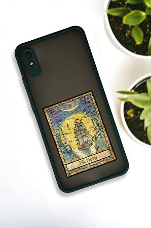 Xiaomi Redmi 9A Uyumlu The Moon Desenli Buzlu Şeffaf Lüx Telefon Kılıfı
