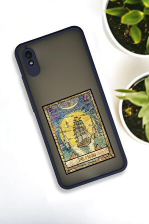 Xiaomi Redmi 9A Uyumlu The Moon Desenli Buzlu Şeffaf Lüx Telefon Kılıfı