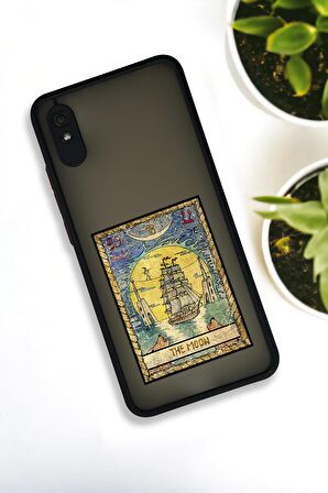 Xiaomi Redmi 9A Uyumlu The Moon Desenli Buzlu Şeffaf Lüx Telefon Kılıfı