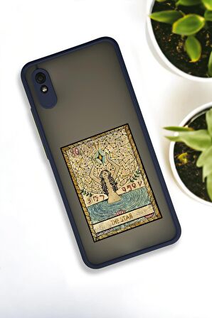 Xiaomi Redmi 9A Uyumlu The Star Desenli Buzlu Şeffaf Lüx Telefon Kılıfı