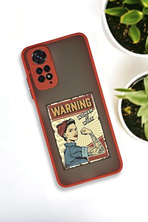 Xiaomi Redmi Note 11 Uyumlu Women At Work Desenli Buzlu Şeffaf Lüx Telefon Kılıfı