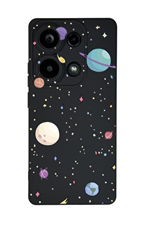 Xiaomi Redmi Note 13 Pro 4G Uyumlu Gezegenler Desenli Premium Silikonlu Lansman Telefon Kılıfı