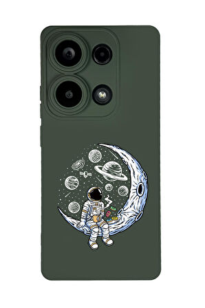 Xiaomi Redmi Note 13 Pro 4G Uyumlu Keyifli Astronot Desenli Premium Silikonlu Lansman Telefon Kılıfı