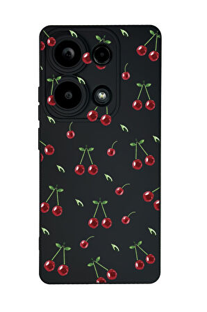 Xiaomi Redmi Note 13 Pro 4G Uyumlu Kiraz Desenli Premium Silikonlu Lansman Telefon Kılıfı