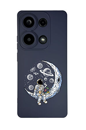 Xiaomi Redmi Note 13 Pro 4G Uyumlu Keyifli Astronot Desenli Premium Silikonlu Lansman Telefon Kılıfı