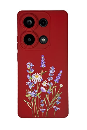 Xiaomi Redmi Note 13 Pro 4G Uyumlu Lavender Desenli Premium Silikonlu Lansman Telefon Kılıfı
