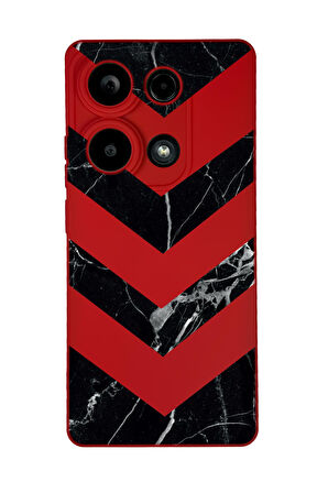 Xiaomi Redmi Note 13 Pro 4G Uyumlu Mermer Üçgen Desenli Premium Silikonlu Lansman Telefon Kılıfı