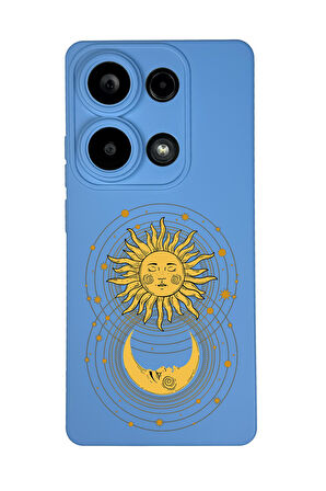Xiaomi Redmi Note 13 Pro 4G Uyumlu Moon and Sun Desenli Premium Silikonlu Lansman Telefon Kılıfı