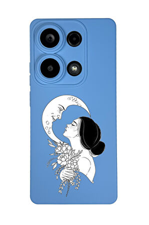 Xiaomi Redmi Note 13 Pro 4G Uyumlu Moon and Women Desenli Premium Silikonlu Lansman Telefon Kılıfı