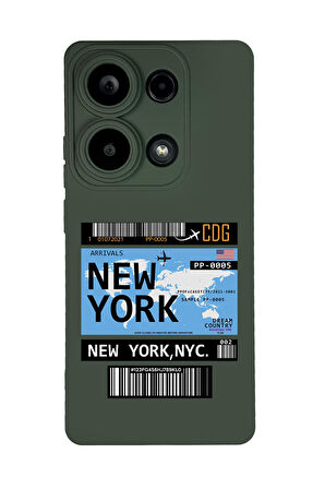Xiaomi Redmi Note 13 Pro 4G Uyumlu New York Ticket Desenli Premium Silikonlu Lansman Telefon Kılıfı
