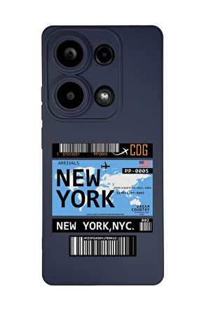 Xiaomi Redmi Note 13 Pro 4G Uyumlu New York Ticket Desenli Premium Silikonlu Lansman Telefon Kılıfı