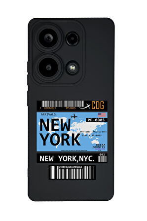 Xiaomi Redmi Note 13 Pro 4G Uyumlu New York Ticket Desenli Premium Silikonlu Lansman Telefon Kılıfı