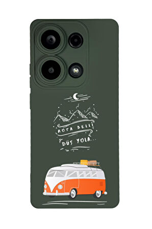 Xiaomi Redmi Note 13 Pro 4G Uyumlu Rota Belli Desenli Premium Silikonlu Lansman Telefon Kılıfı
