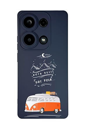 Xiaomi Redmi Note 13 Pro 4G Uyumlu Rota Belli Desenli Premium Silikonlu Lansman Telefon Kılıfı