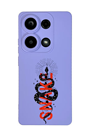 Xiaomi Redmi Note 13 Pro 4G Uyumlu Snake Desenli Premium Silikonlu Lansman Telefon Kılıfı
