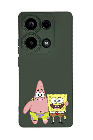 Xiaomi Redmi Note 13 Pro 4G Uyumlu Sünger Bob ve Patrick Star Desenli Premium Silikonlu Lansman Telefon Kılıfı