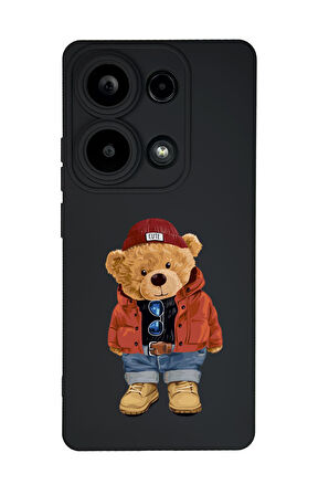 Xiaomi Redmi Note 13 Pro 4G Uyumlu Teddy Bear Desenli Premium Silikonlu Lansman Telefon Kılıfı
