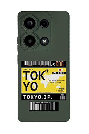 Xiaomi Redmi Note 13 Pro 4G Uyumlu Tokyo Ticket Desenli Premium Silikonlu Lansman Telefon Kılıfı