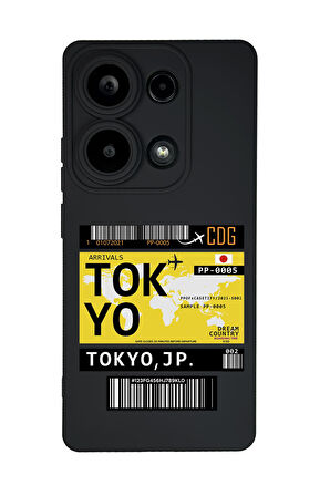 Xiaomi Redmi Note 13 Pro 4G Uyumlu Tokyo Ticket Desenli Premium Silikonlu Lansman Telefon Kılıfı