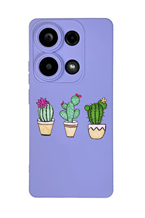 Xiaomi Redmi Note 13 Pro 4G Uyumlu Üçlü Kaktüs Desenli Premium Silikonlu Lansman Telefon Kılıfı