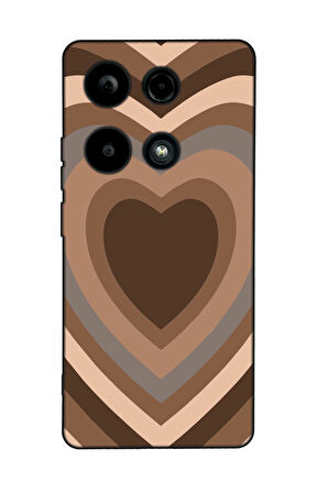 Xiaomi Redmi Note 13 Pro 4G Uyumlu Kahverengi Kalpler Desenli Premium Silikonlu Lansman Telefon Kılıfı