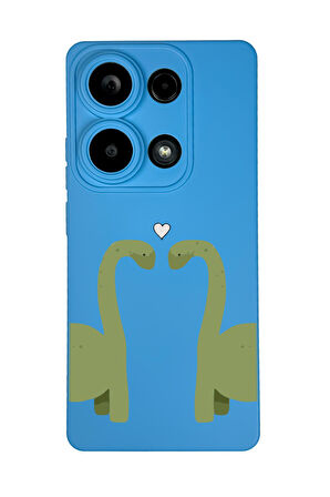 Xiaomi Redmi Note 13 Pro 4G Uyumlu Aşık Dinazorlar Desenli Premium Silikonlu Lansman Telefon Kılıfı