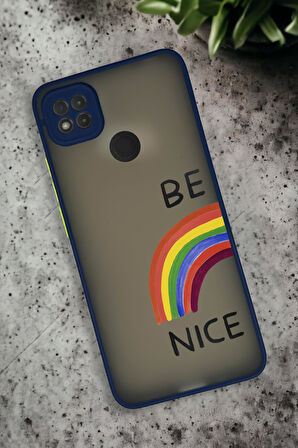 Xiaomi Redmi 9C Uyumlu Be Nice Desenli Buzlu Şeffaf Lüx Telefon Kılıfı