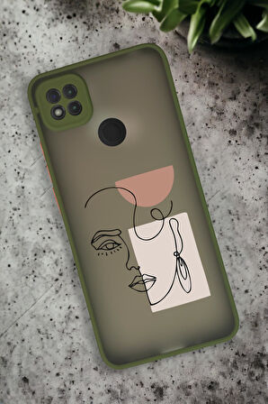 Xiaomi Redmi 9C Uyumlu Women Art Desenli Buzlu Şeffaf Lüx Telefon Kılıfı