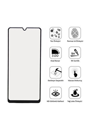 Samsung A31 Siyah Mat Seramik Ekran Koruyucu Parmak Izi Hava Kabarcığı Bırakmaz
