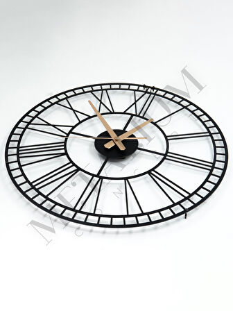 Dekoratif Roma Rakamlı Metal Duvar Saati 45x45cm