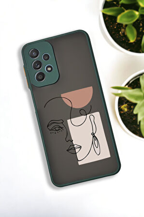 Samsung A72 Uyumlu Women Art Desenli Buzlu Şeffaf Lüx Telefon Kılıfı