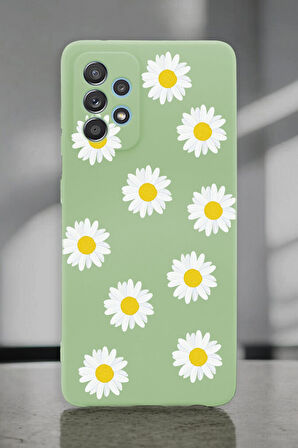 Samsung A72 Uyumlu Bahar Papatyaları Desenli Premium Silikonlu Lansman Telefon Kılıfı