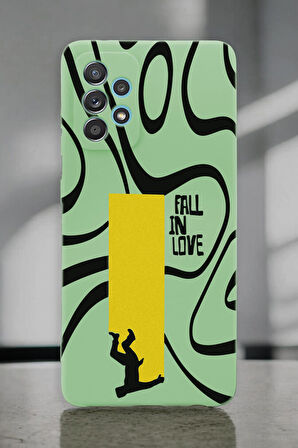 Samsung A72 Uyumlu Fall In Love Desenli Premium Silikonlu Lansman Telefon Kılıfı