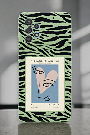 Samsung A72 Uyumlu Picasso Desenli Premium Silikonlu Lansman Telefon Kılıfı