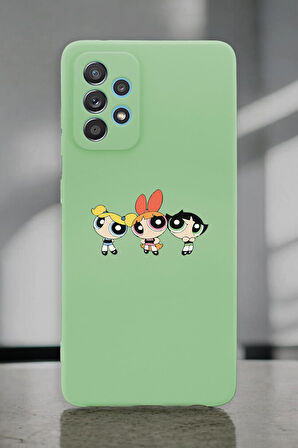 Samsung A72 Uyumlu Powerpuff Girls Desenli Premium Silikonlu Lansman Telefon Kılıfı