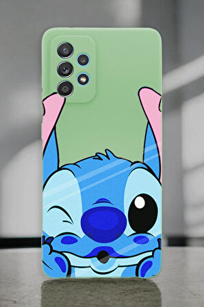 Samsung A72 Uyumlu Stitch Desenli Premium Silikonlu Lansman Telefon Kılıfı