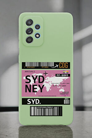 Samsung A72 Uyumlu Sydney Ticket Desenli Premium Silikonlu Lansman Telefon Kılıfı