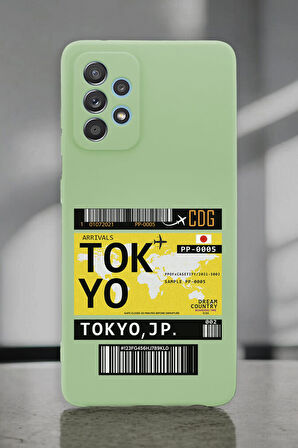 Samsung A72 Uyumlu Tokyo Ticket Desenli Premium Silikonlu Lansman Telefon Kılıfı