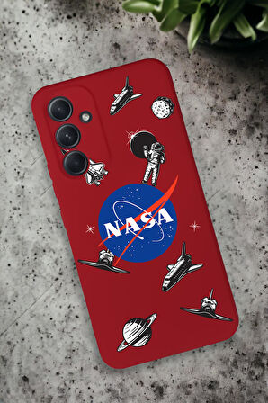 Samsung Galaxy A54 Uyumlu Nasa Desenli Premium Silikonlu Lansman Telefon Kılıfı