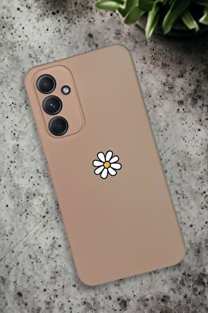 Samsung Galaxy A54 Uyumlu Papatya Desenli Premium Silikonlu Lansman Telefon Kılıfı